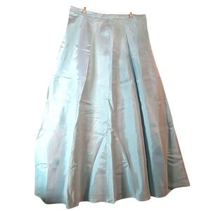 Michaelangelo Turquoise Fancy Floor Length Satin Formal Maxi Skirt Sz 18
